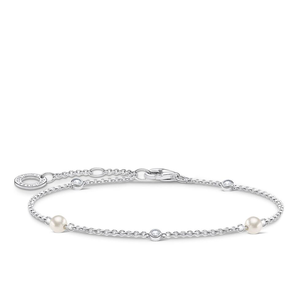 Thomas Sabo Charm Club - White Stone with Pearls Silver Bracelet