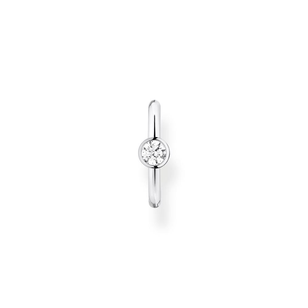 Thomas Sabo Charm Club - Single Ear Cuff White Stone Silver Earring