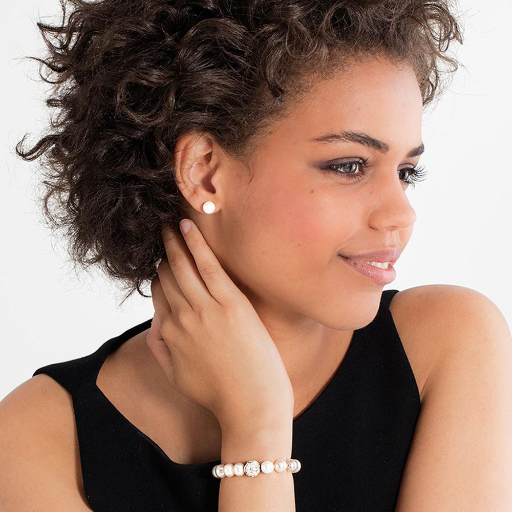 Thomas Sabo Earrings - Pearl Large Silver Studs
