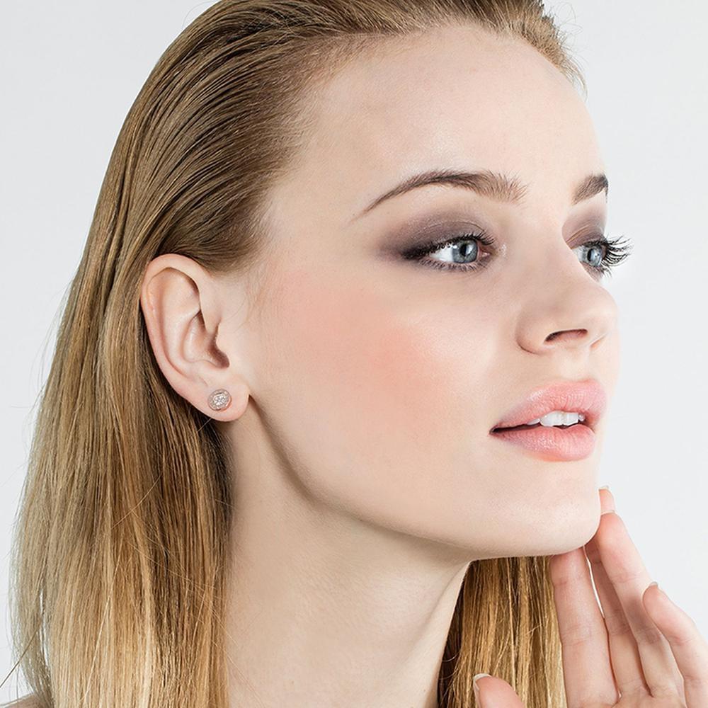 Thomas Sabo Earrings - Classic Pavé White Stones Rose Gold Studs
