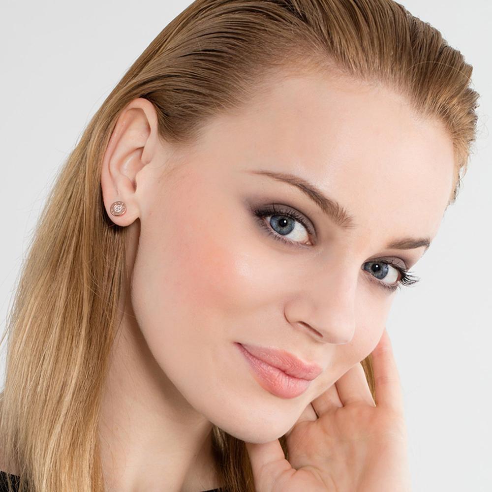Thomas Sabo Earrings - Classic Pavé White Stones Rose Gold Studs