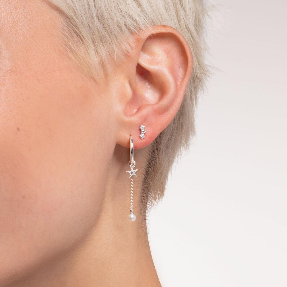 Thomas Sabo Charm Club - Single Stud White Stones Silver Earring