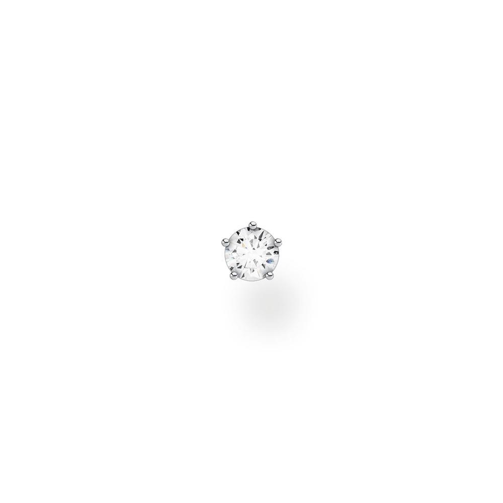 Thomas Sabo Charm Club - Single Stud White Stone Silver Earring