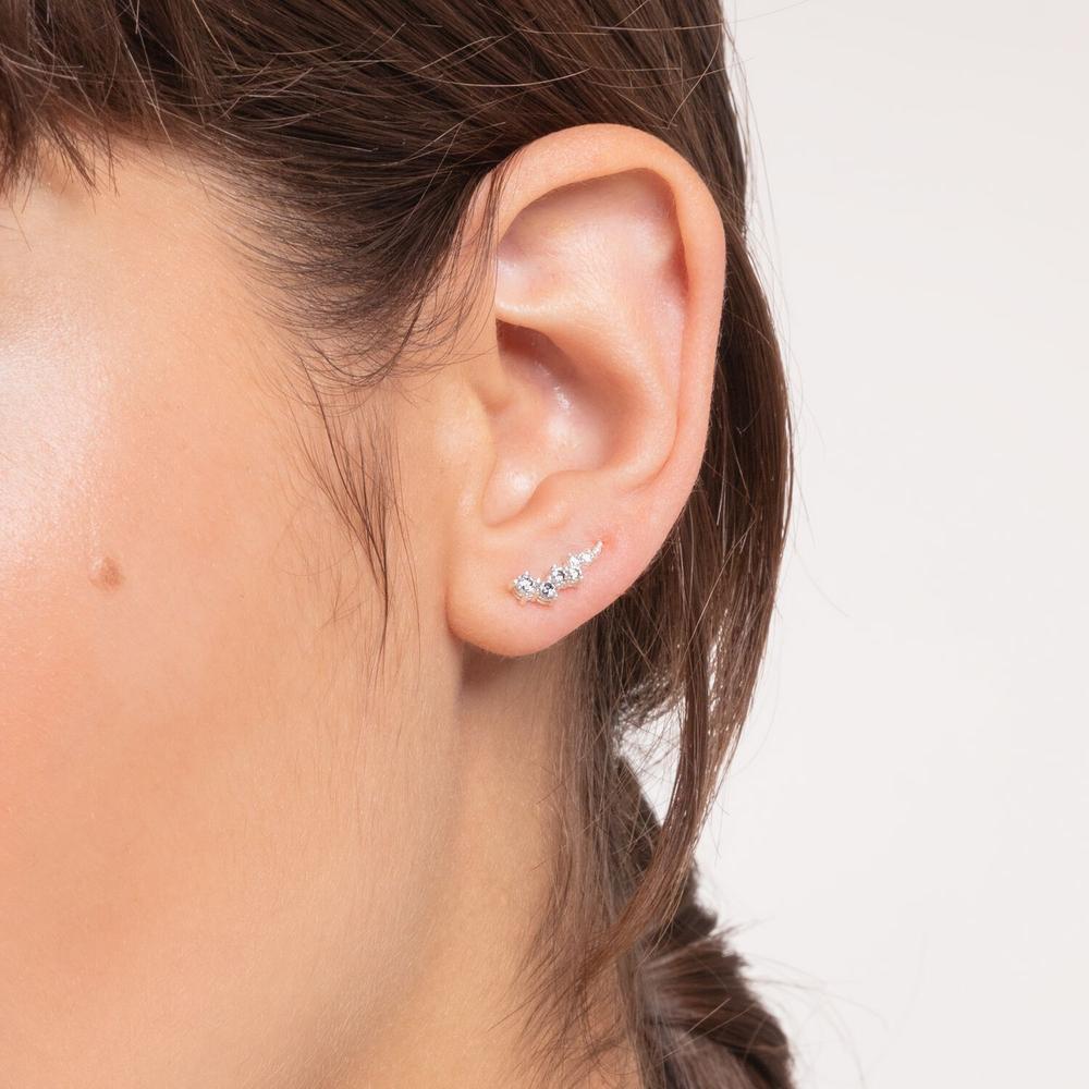 Thomas Sabo Charm Club - Ear Climber White Stones Silver Earrings