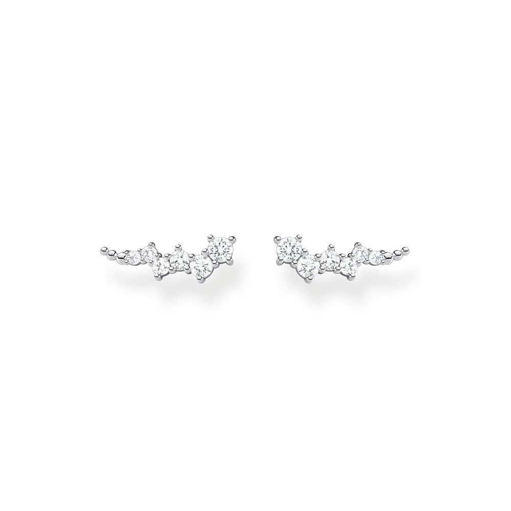 Thomas Sabo Charm Club - Ear Climber White Stones Silver Earrings