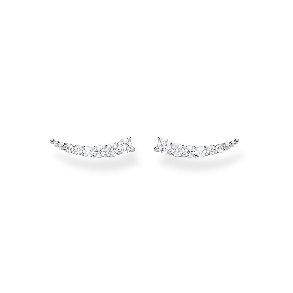 Thomas Sabo Charm Club - Ear Climber White Stones Silver Earrings