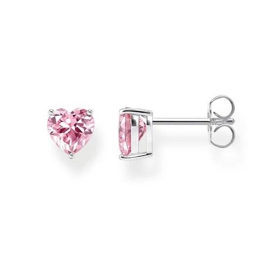 Thomas Sabo Earrings - Heart-Shaped Pink Zirconia Studs