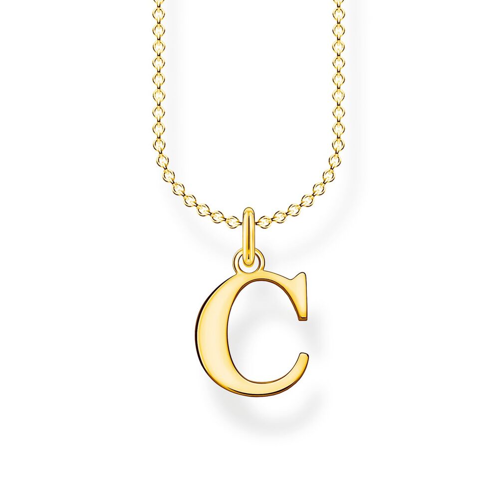 Thomas Sabo Charm Club - Letter "C" Yellow Gold Necklace