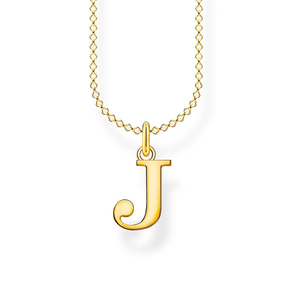 Thomas Sabo Charm Club - Letter "J" Yellow Gold Necklace