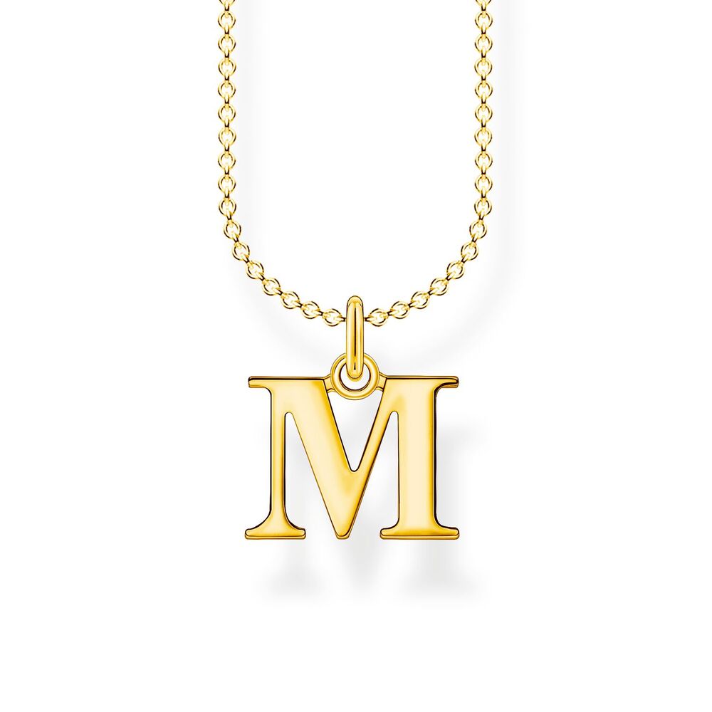 Thomas Sabo Charm Club - Letter "M" Yellow Gold Necklace