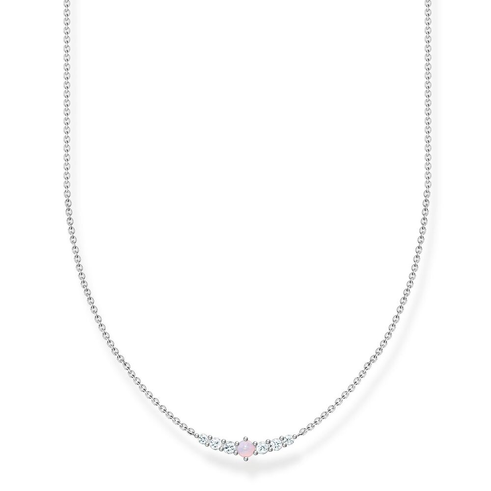 Thomas Sabo Charm Club - Pink Stone Silver Necklace