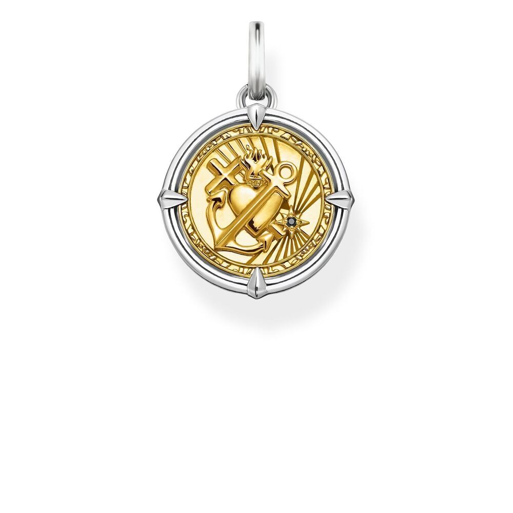 Thomas Sabo Pendant - Faith, Love, Hope Silver + Yellow Gold