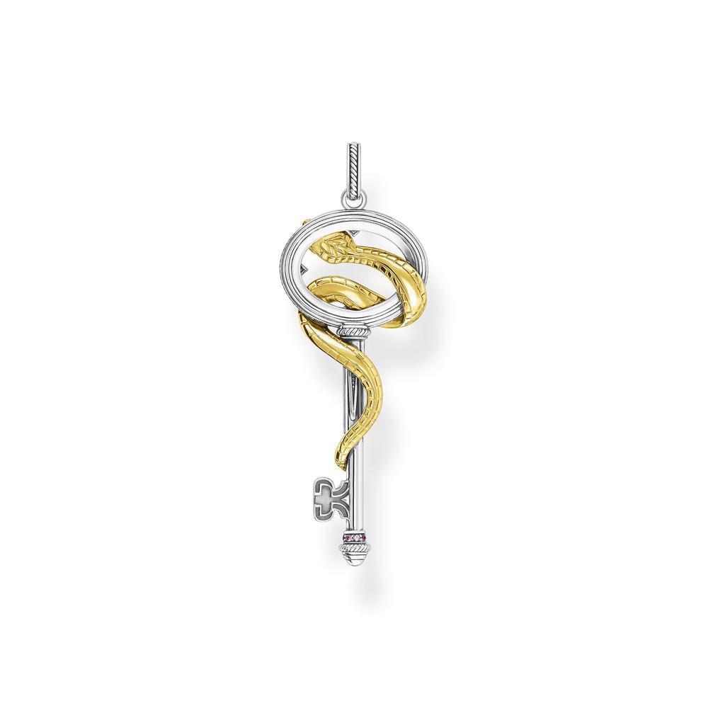 Thomas Sabo Pendant - Key with Snake Yellow Gold + Silver