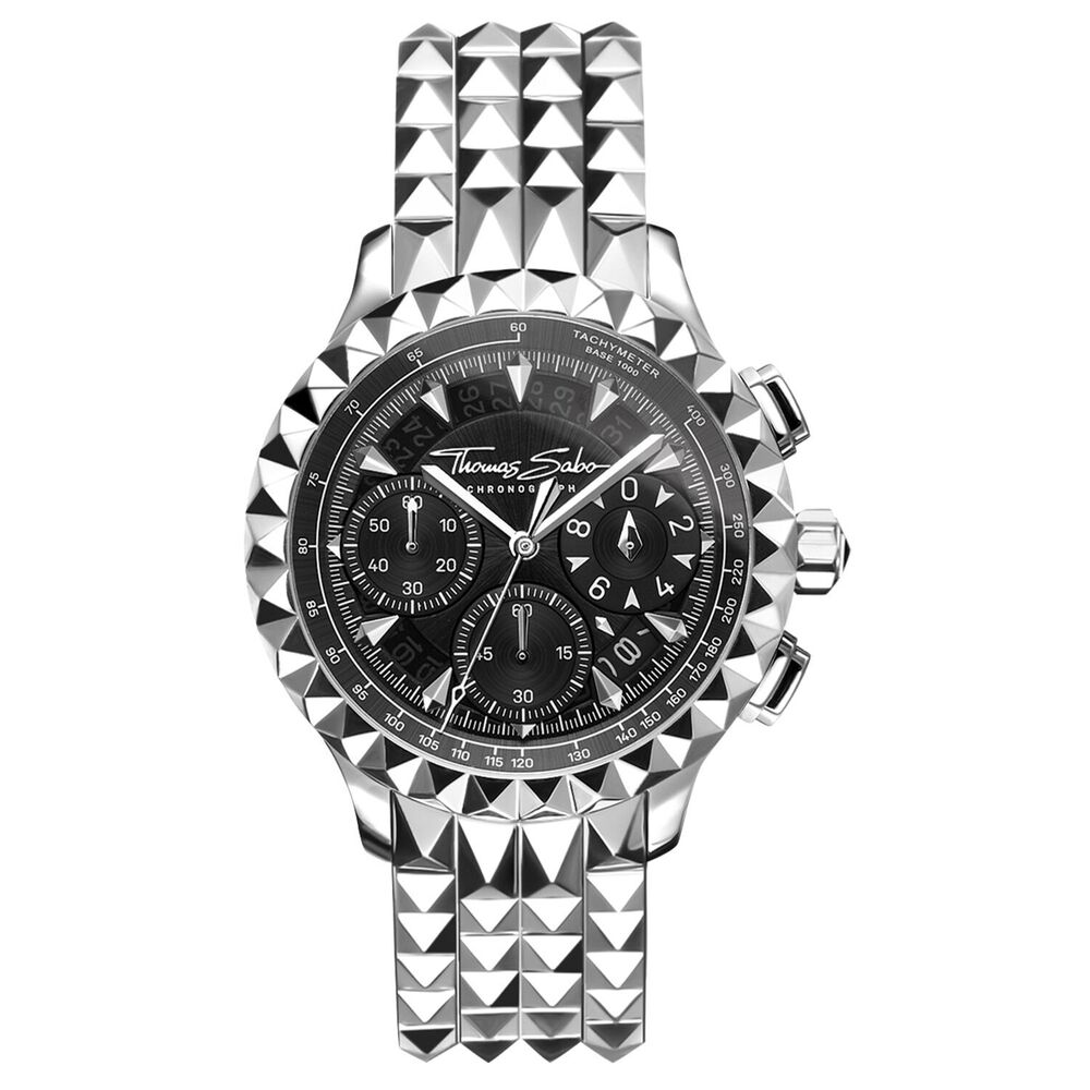 Thomas Sabo Men’s Watch - Rebel At Heart Chronograph Black Silver