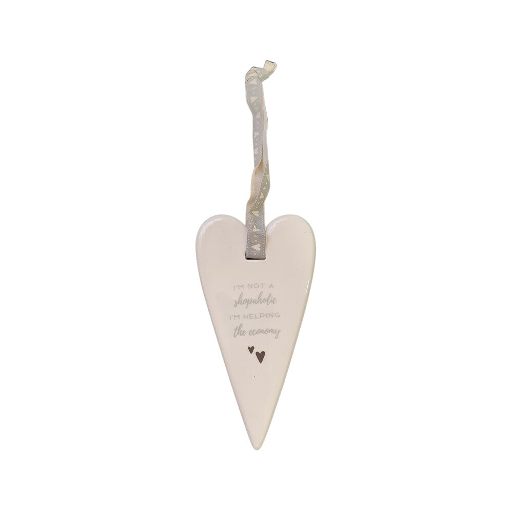 Sent & Meant Ceramic Hanging Heart - I'm Not A Shopaholic