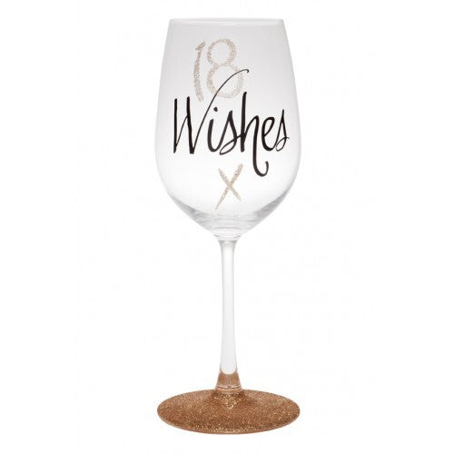 Rose Gold Wine Glass - 18 Wishes