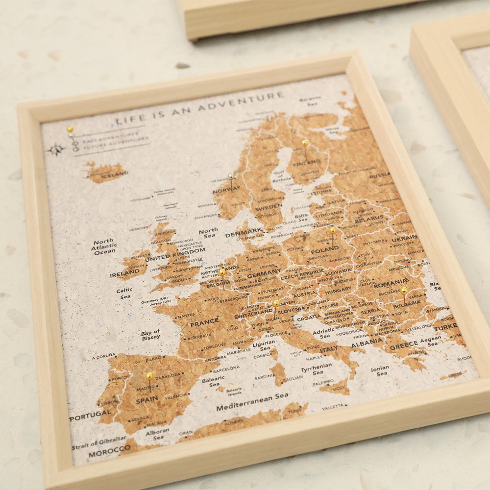 Europe Travel Pin Board by Splosh - Desk Map