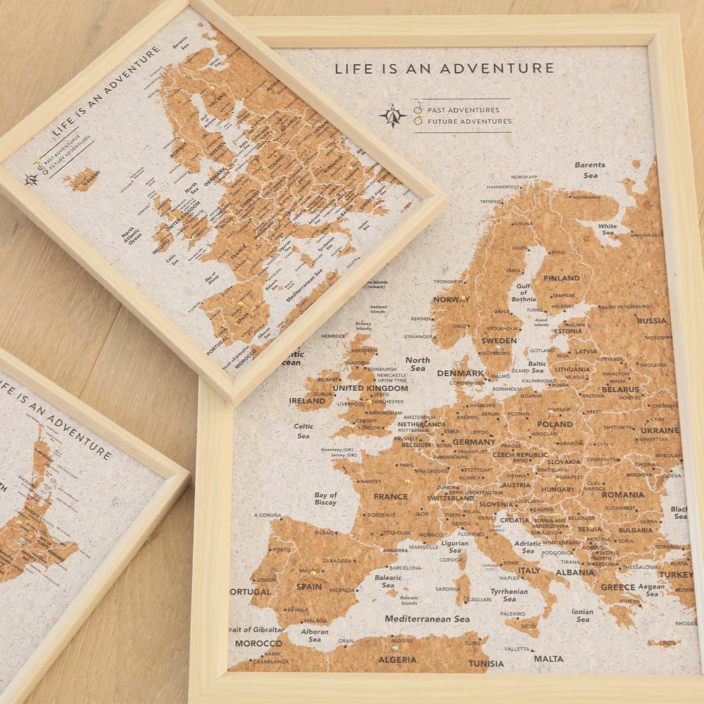 Europe Travel Pin Board by Splosh - Small