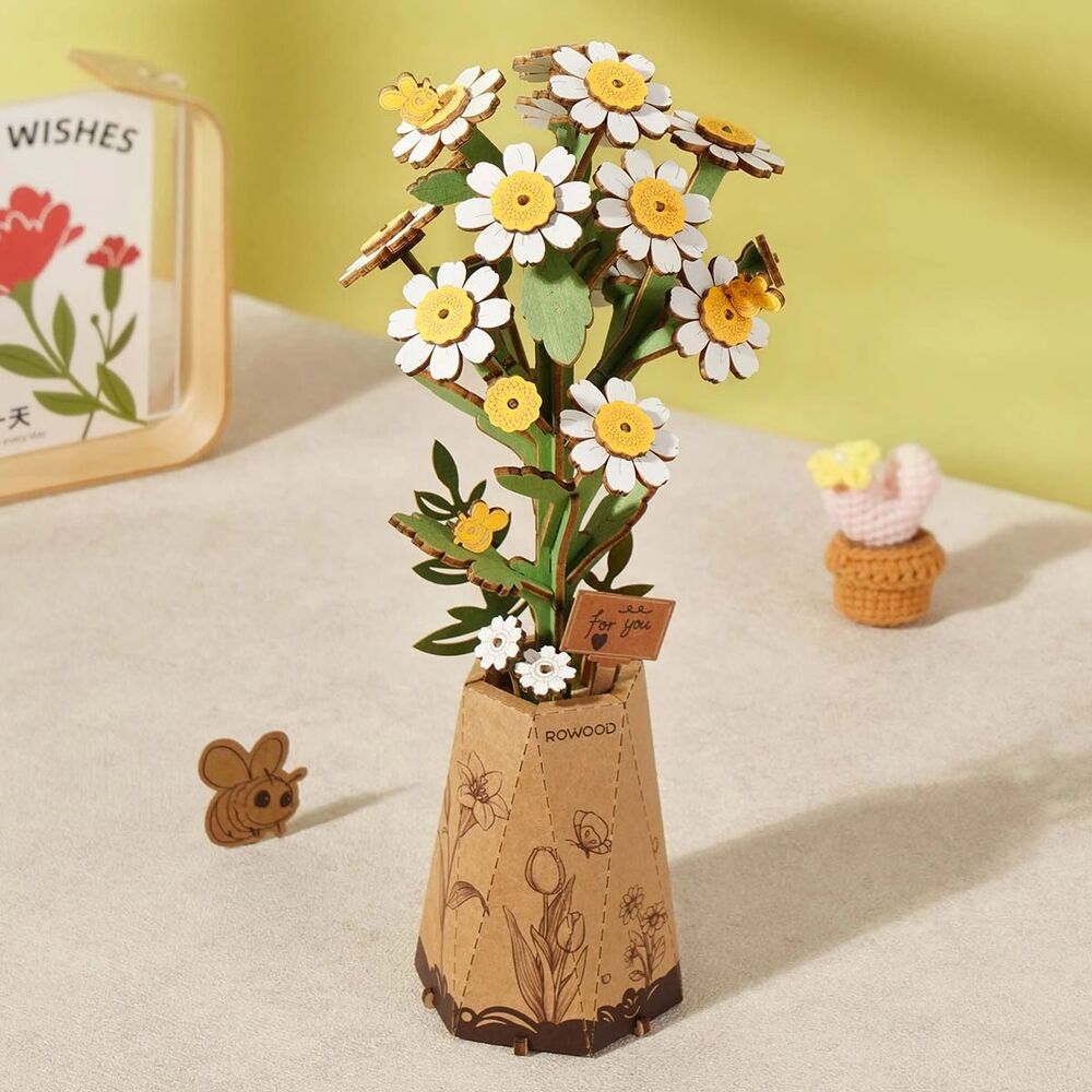 Rolife Wooden Model - DIY 3D Wooden Puzzle Chamomile Flower
