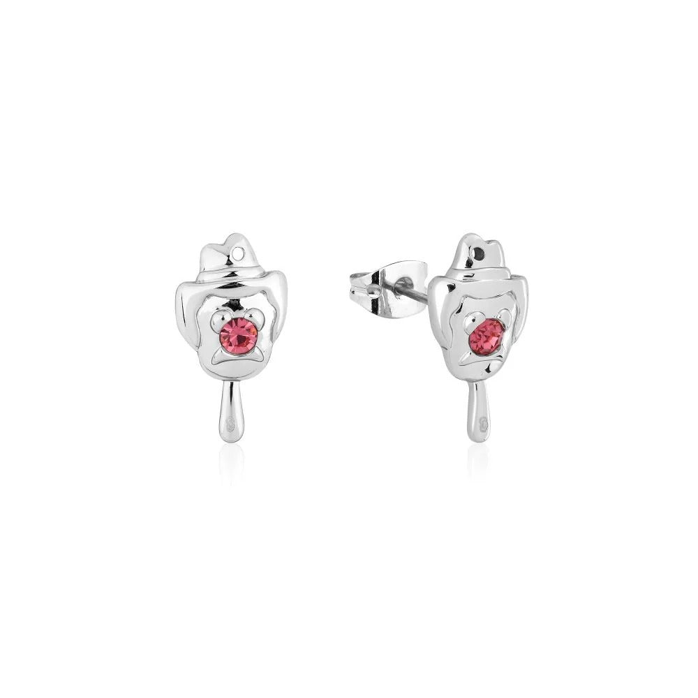 Streets Couture Kingdom - Bubble O'Bill - Pink Crystal Stud Earrings Silver