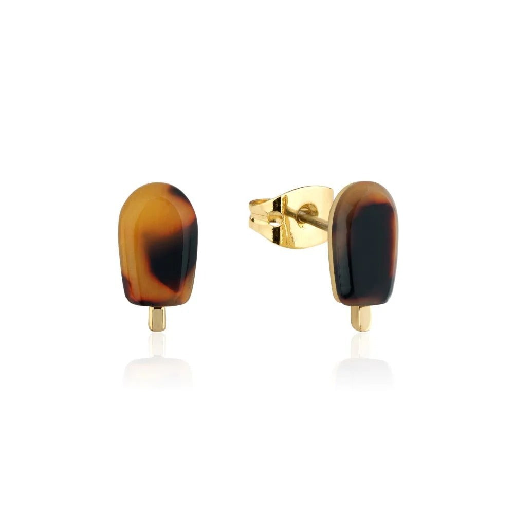 Streets Couture Kingdom - Paddle Pop - Tortoiseshell Stud Earrings Gold