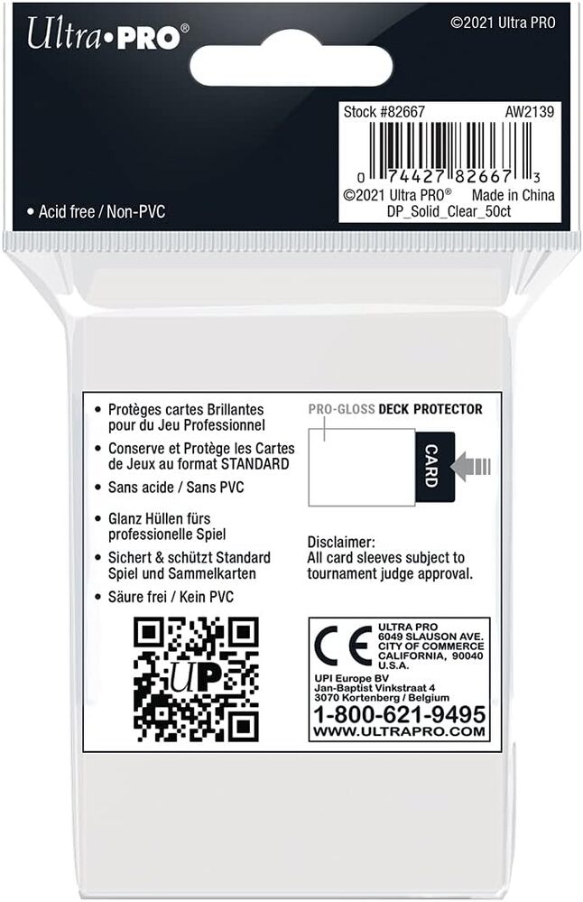 Ultra Pro - Pro-Gloss Standard Deck Protector Sleeves (Pack of 50)