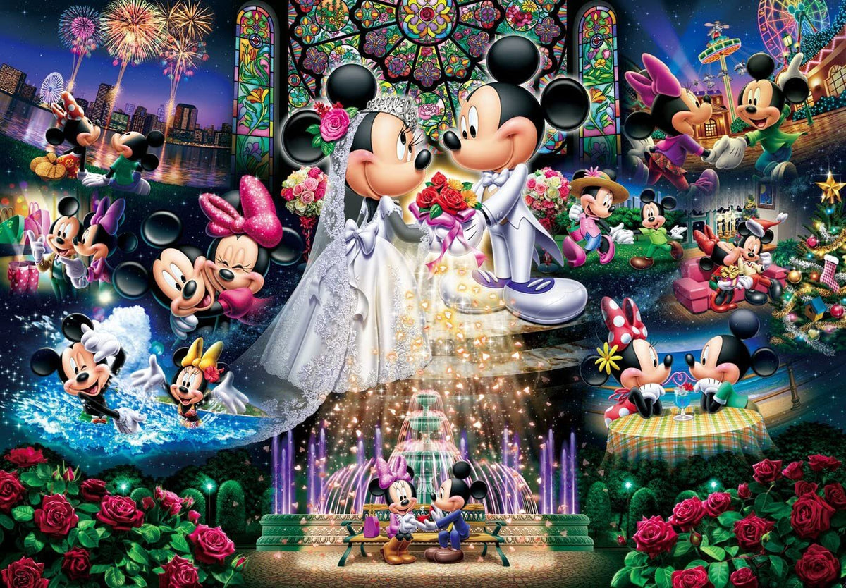Tenyo Puzzle 1000pc - Disney Mickey and Minnie - Forever Promise Wedding Dream