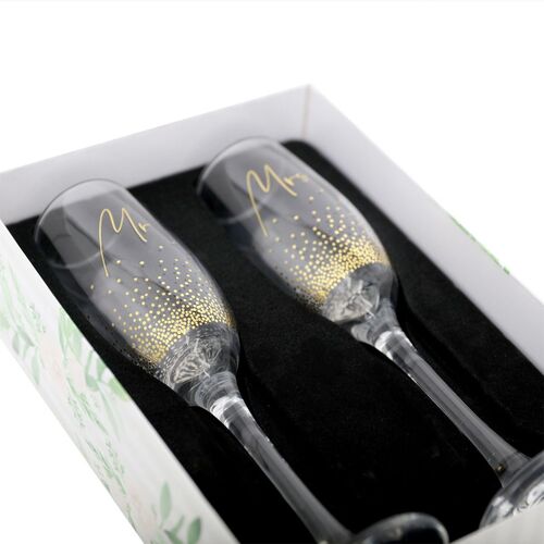 Wedding Champagne Flute Set by Splosh - Mr & Mrs