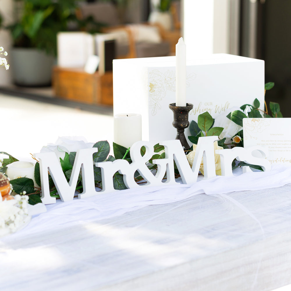Wedding Mr & Mrs Word Plaque by Splosh