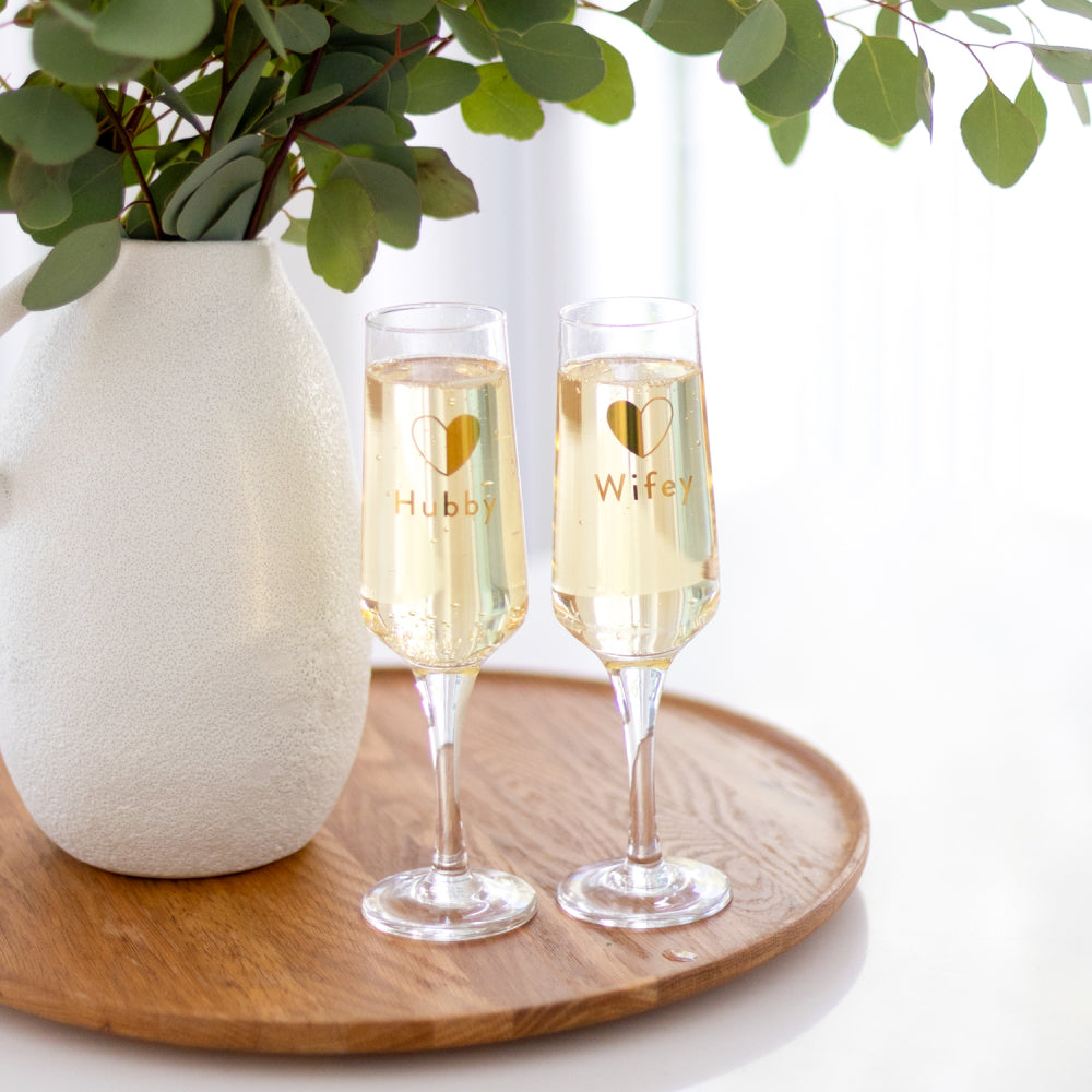 Splosh Wedding & Anniversary - Wifey & Hubby Wine Glass Set