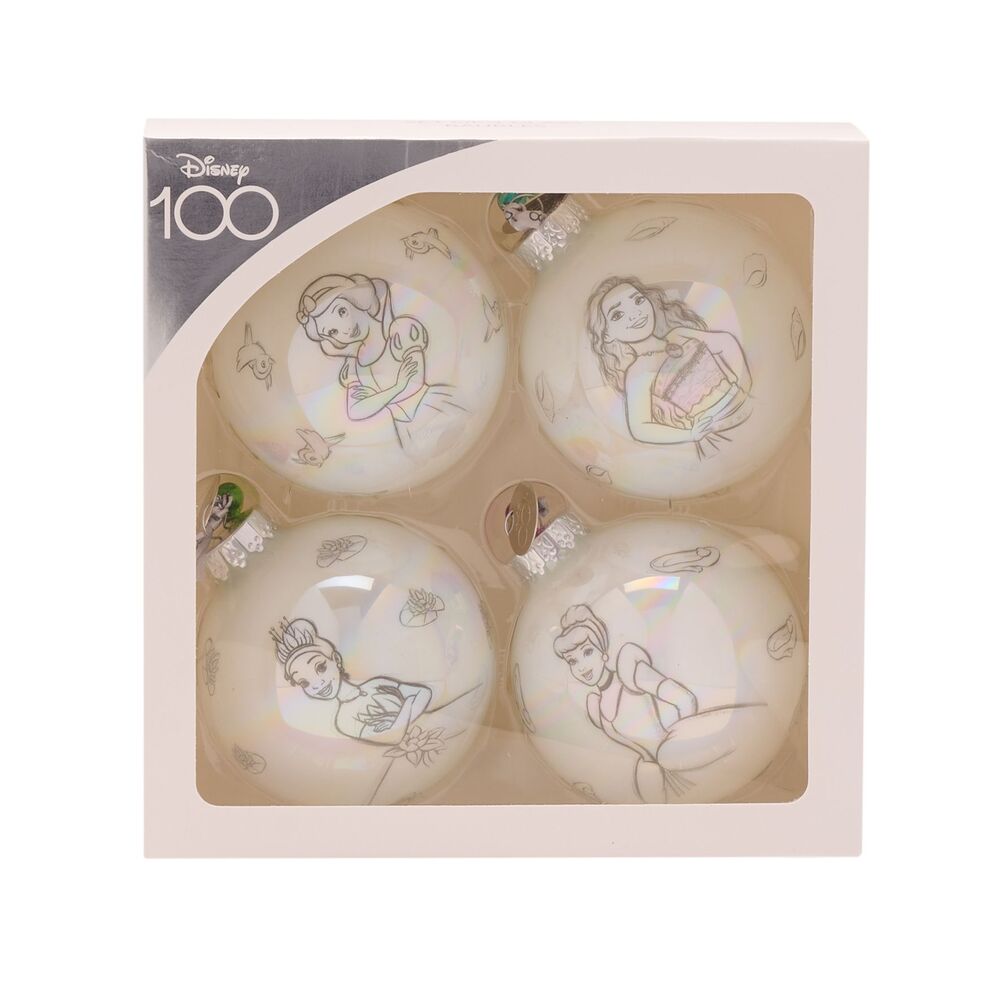 Disney D100 Christmas By Widdop And Co Bauble Set - Princesses