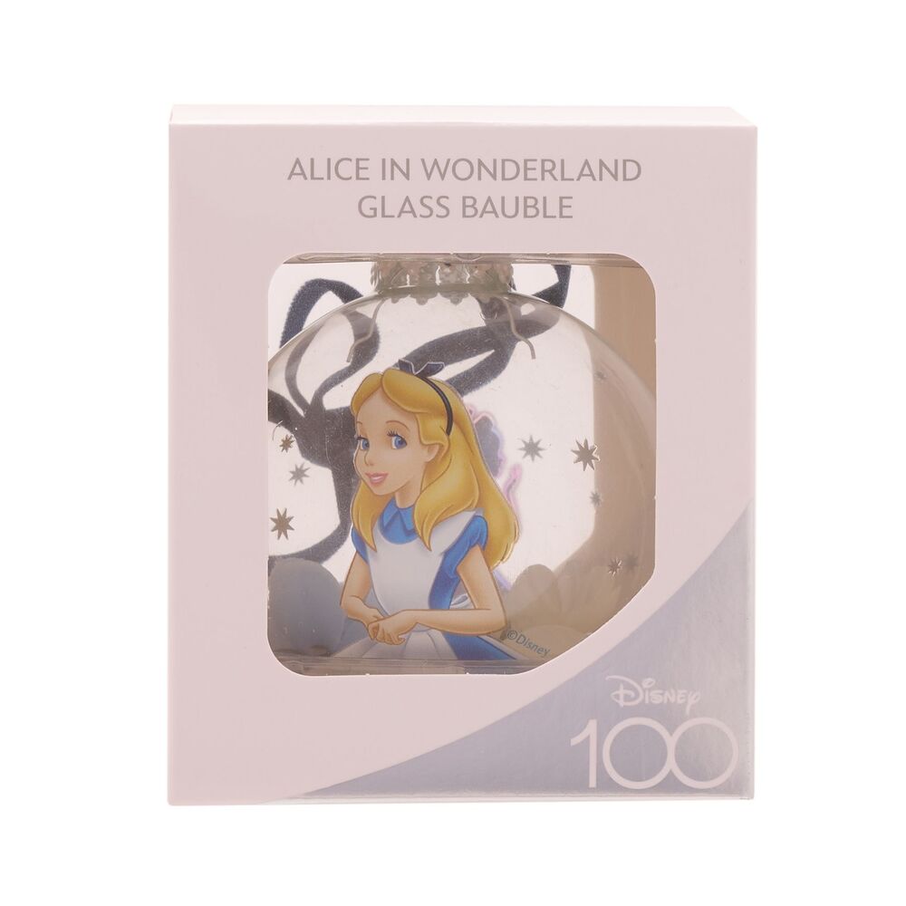 Disney D100 Christmas By Widdop And Co Glass Bauble - Alice In Wonderland