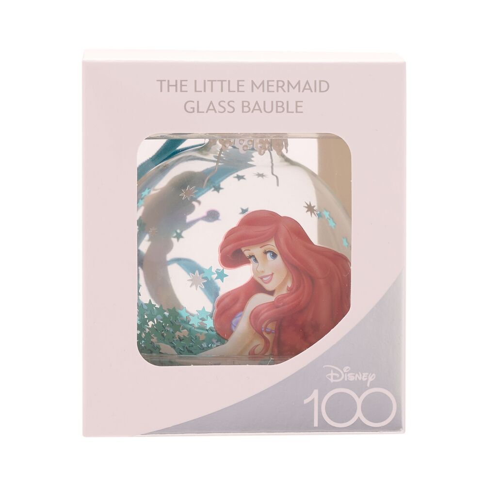 Disney D100 Christmas By Widdop And Co Glass Bauble - Ariel