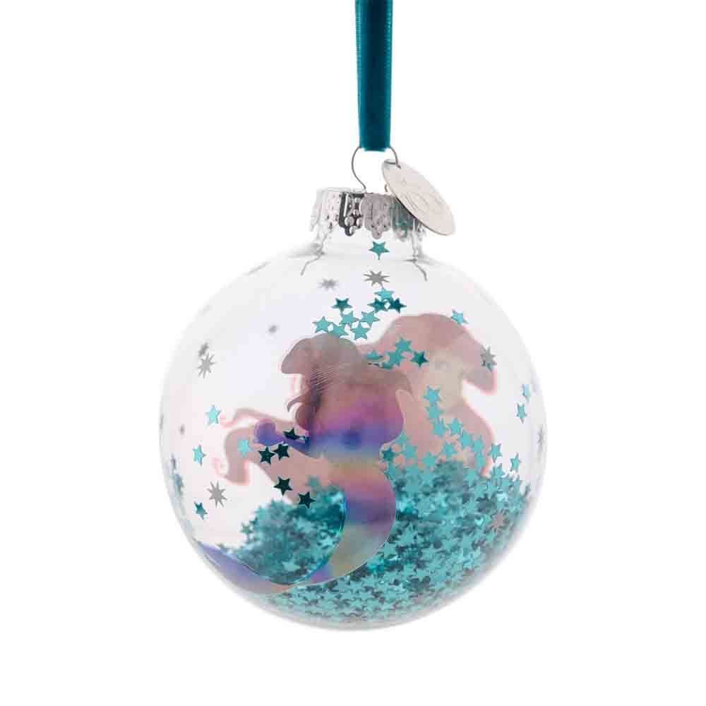 Disney D100 Christmas By Widdop And Co Glass Bauble - Ariel