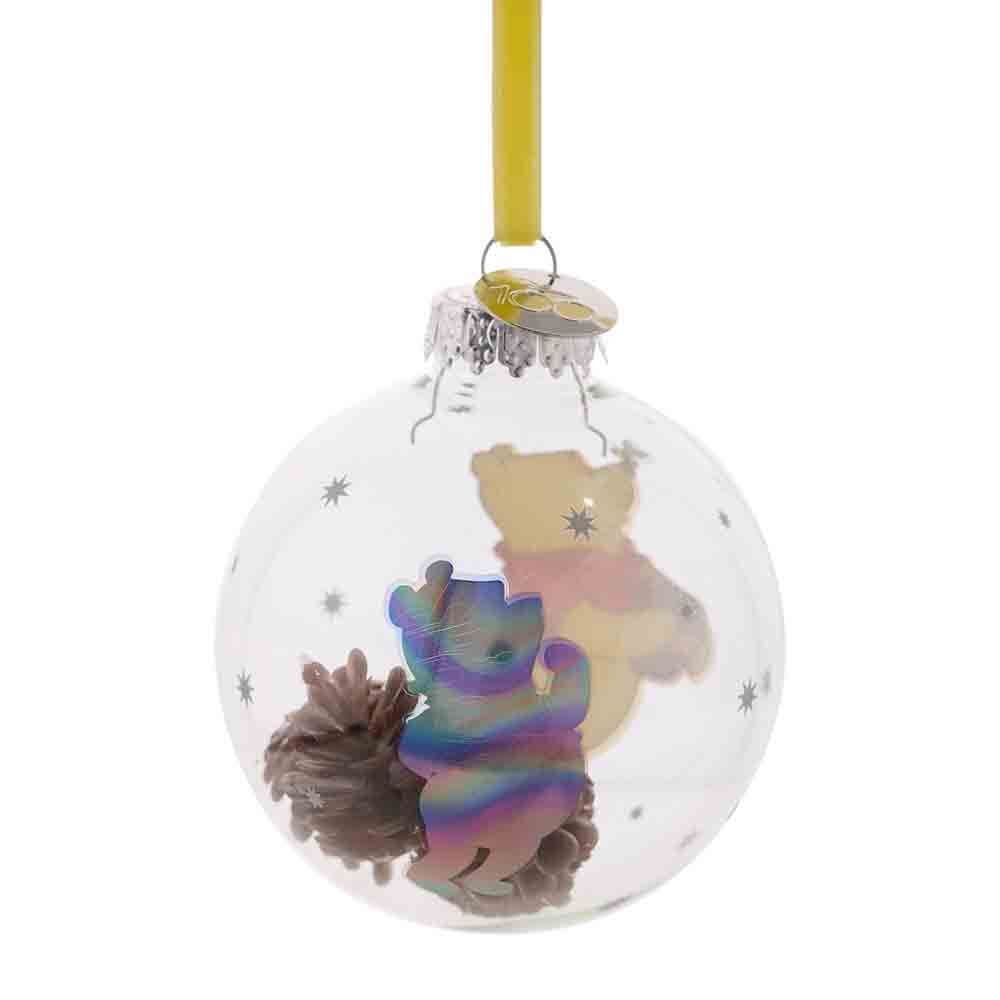Disney D100 Christmas By Widdop And Co Glass Bauble - Winnie The Pooh