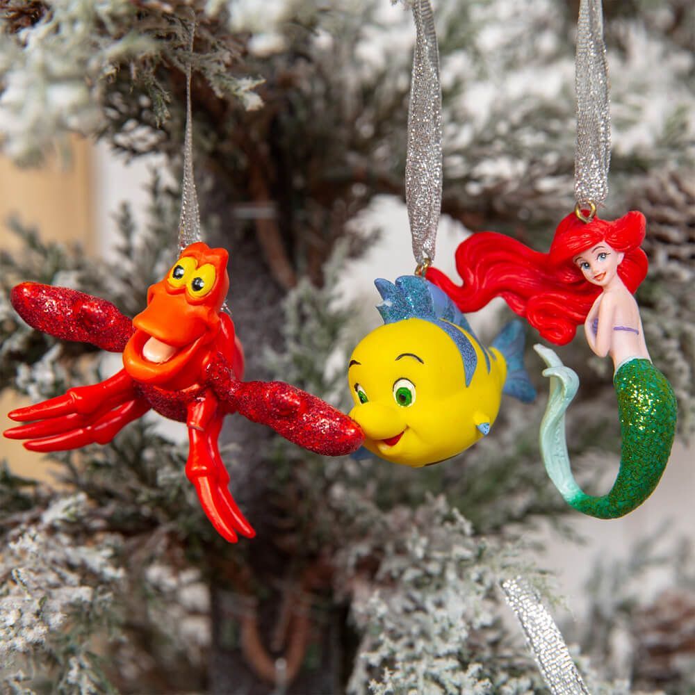 Disney Christmas By Widdop And Co Hanging Ornaments - Little Mermaid Set Of 3