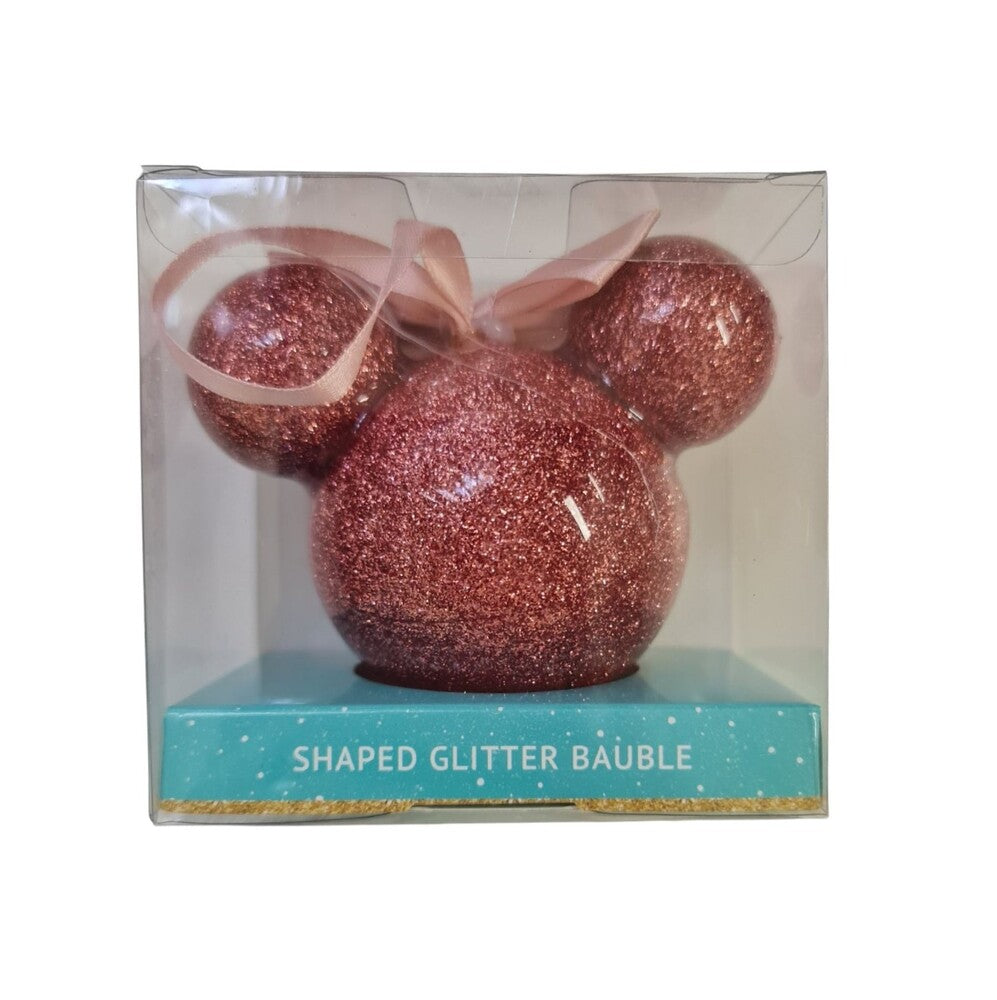 Disney Christmas By Widdop And Co Bauble - Pink Blush Glitter