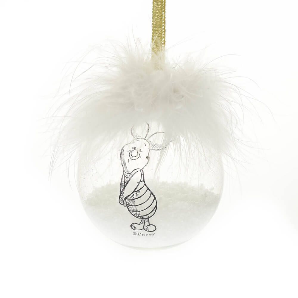 Disney Christmas By Widdop And Co Bauble - Feather Glass Pooh & Piglet