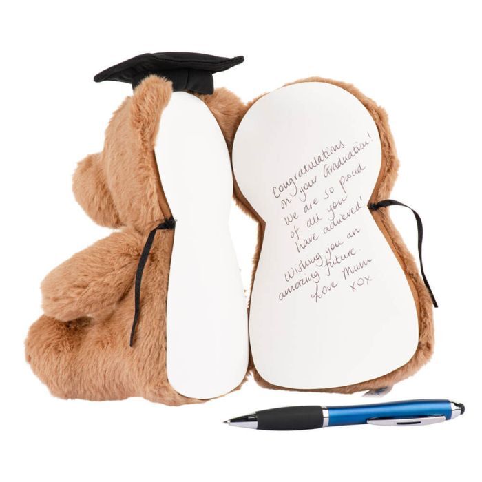 With Heart Graduation Bear With Message Card - Medium
