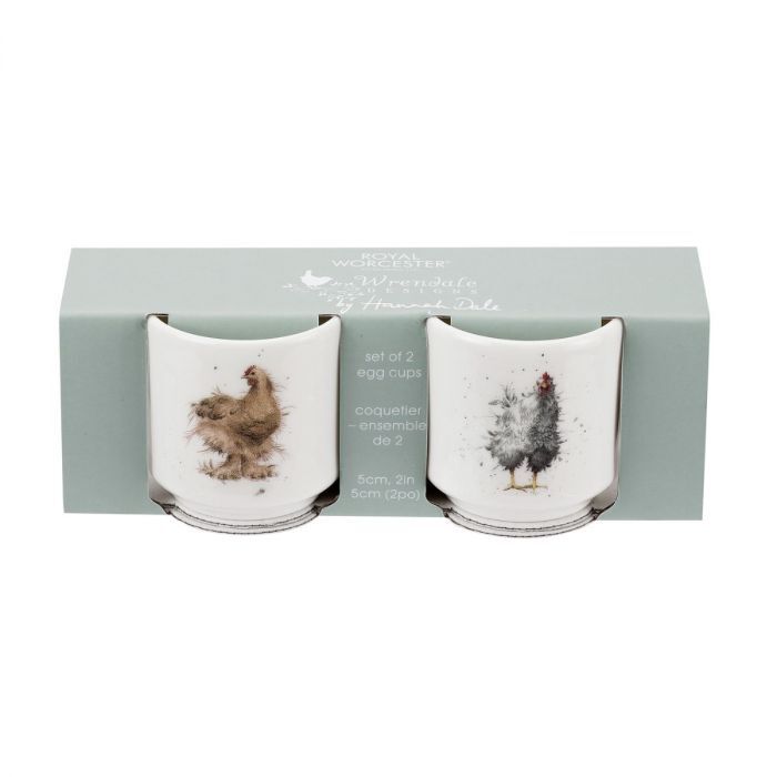 Royal Worcester Wrendale Egg Cups - Curious Hen & Henrietta Cluck (Set of 2)