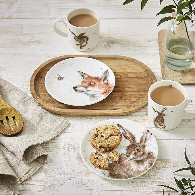 Royal Worcester Wrendale Coupe Plates - Fox & Hare (Set of 2)