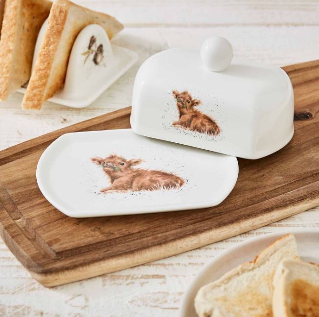 Royal Worcester Wrendale Covered Butter Dish - Calf