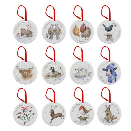 Royal Worcester Wrendale 12 Days of Christmas Decorations