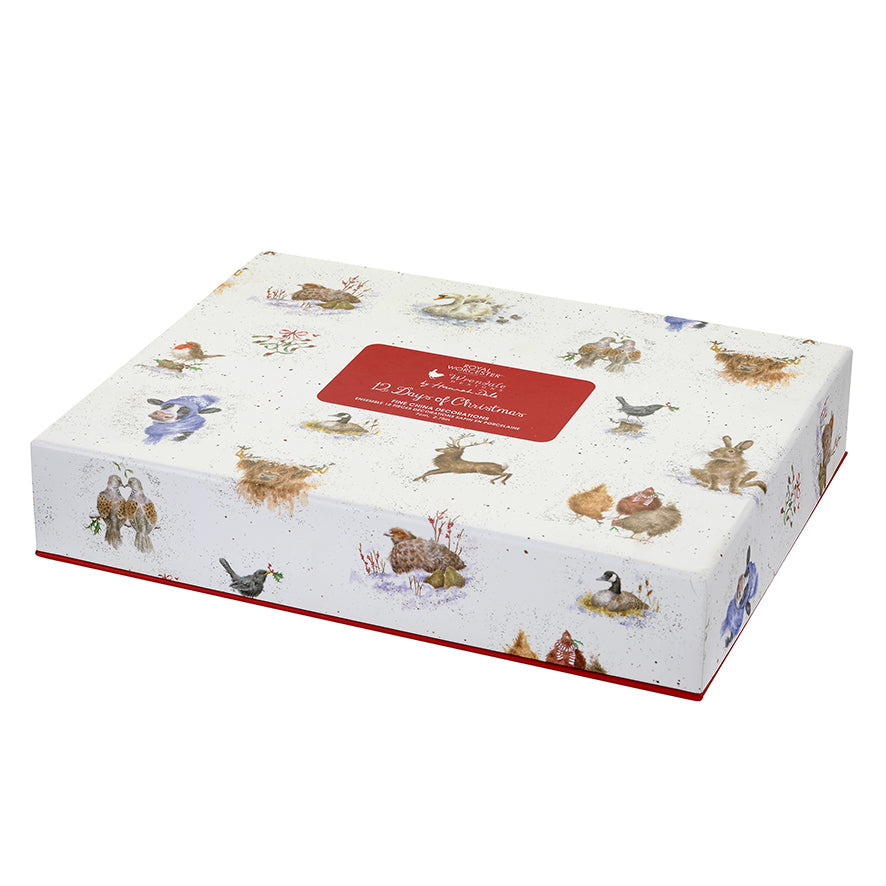 Royal Worcester Wrendale 12 Days of Christmas Decorations
