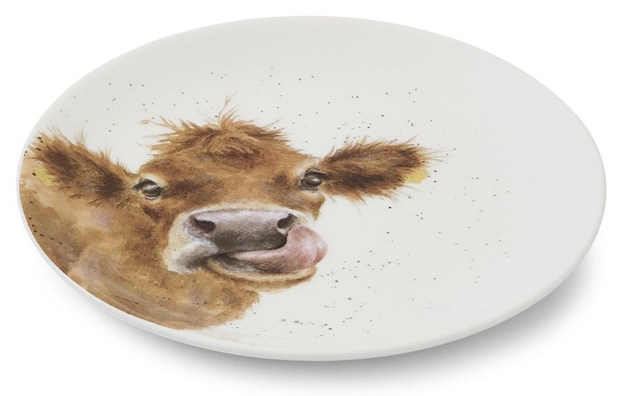 Royal Worcester Wrendale Designs Coupe Plates - Cow, Donkey, Duckling, Sheep (Set of 4)