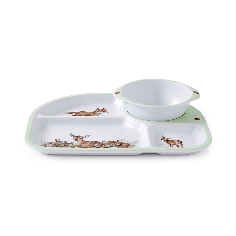 Royal Worcester Wrendale Divided Plate & Bowl Set - Woodland Animals (Set of 2)