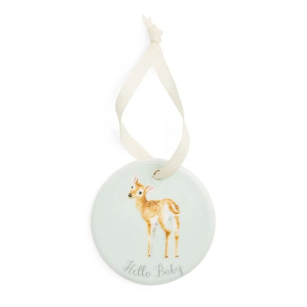Royal Worcester Wrendale Designs Little Wren Hanging Ornament - Hello Baby Fox & Fawn Double-Sided