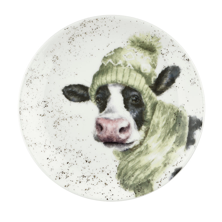 Royal Worcester Wrendale Christmas Coupe Plates - Christmas Cracker & Moo-rry Christmas (Set of 2)