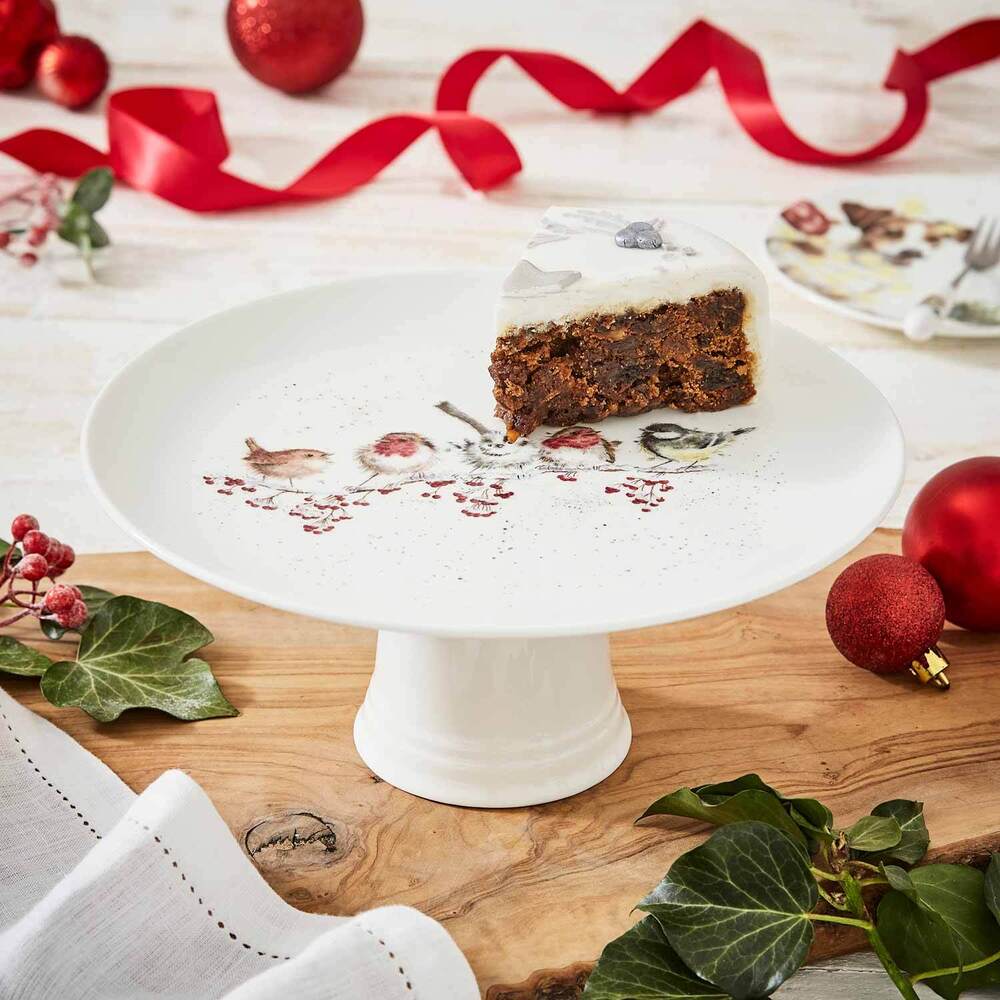 Royal Worcester Wrendale Footed Cake Plate - One Snowy Day