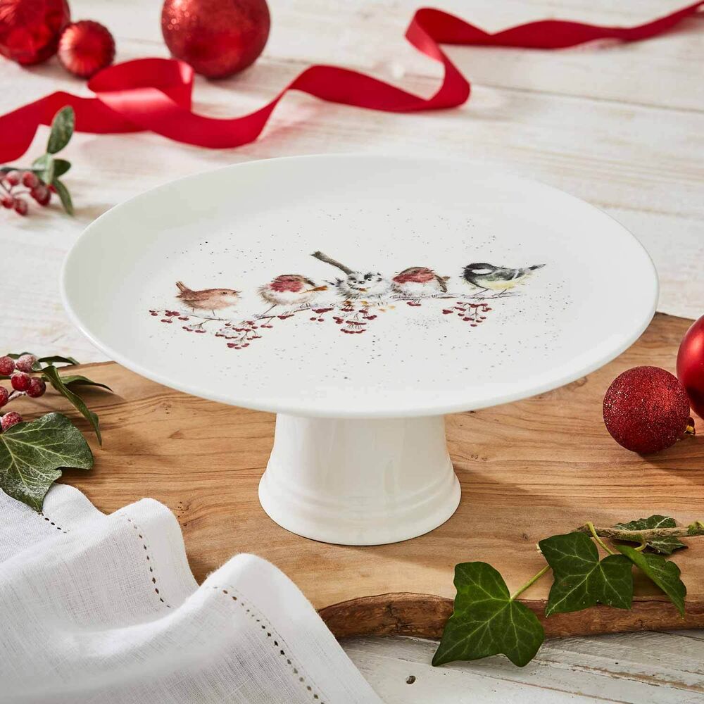 Royal Worcester Wrendale Footed Cake Plate - One Snowy Day